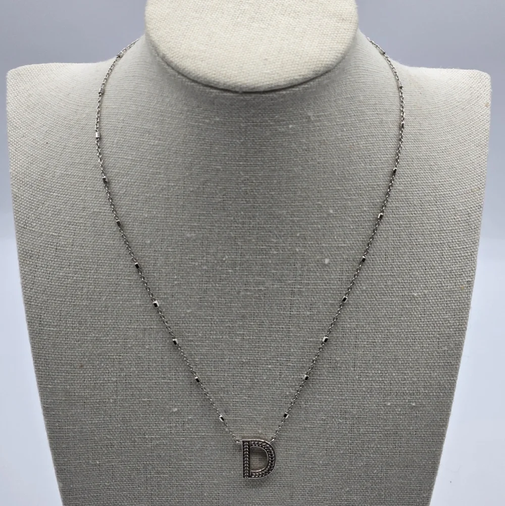 KENDRA SCOTT Initial D Rhodium Over Brass Necklace